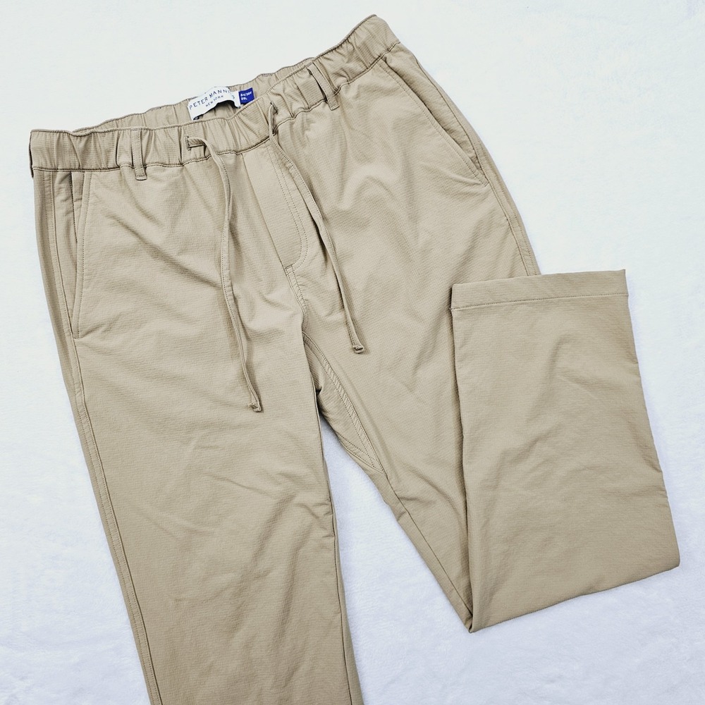 Peter Manning NYC Everywhere Pants Mens 34/36W 28L Khaki Tech Stretch‎ Ripstop